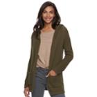 Women's Sonoma Goods For Life&trade; Hooded Cardigan, Size: Large, Green