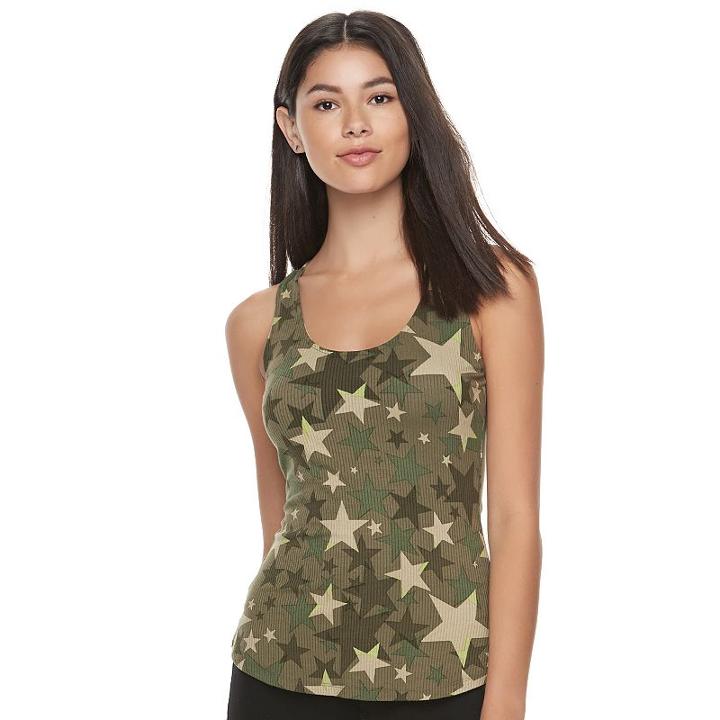 Juniors' Candie's&reg; Ribbed Ladder Back Tank, Girl's, Size: Xl, Green