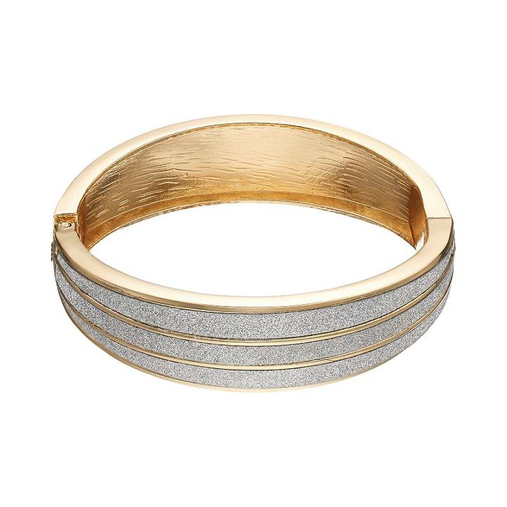 Jennifer Lopez Glittery Hinged Bangle Bracelet, Women's, Gold