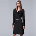 Women's Simply Vera Vera Wang Cozy Cowl Sweater Dress, Size: Xl, Dark Grey
