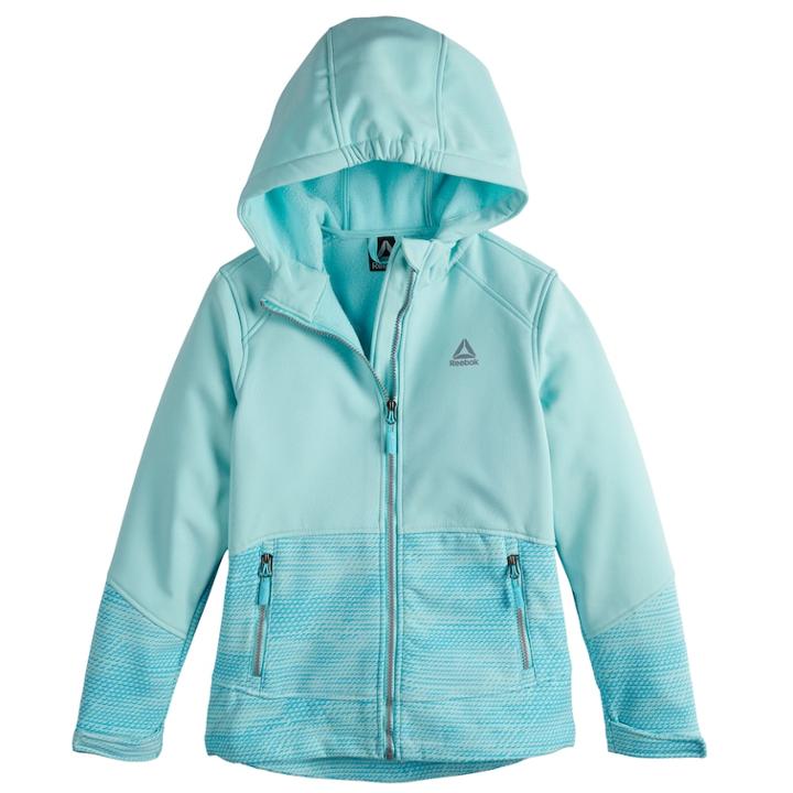 Girls 7-16 Reebok Softshell Midweight Fleece-lined Jacket, Size: 10-12, Turquoise/blue (turq/aqua)