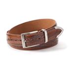 Men's Pga Tour Tapered Faux-crocodile Leather Golf Belt, Size: 42, Brown