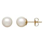 Freshwater By Honora Freshwater Cultured Pearl 10k Gold Stud Earrings, Women's, White