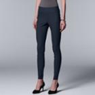 Women's Simply Vera Vera Wang Everyday Luxury Modern Twill Skinny Pants, Size: Large, Blue (navy)