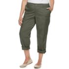 Plus Size Croft & Barrow&reg; Twill Convertible Pants, Women's, Size: 24 W, Green