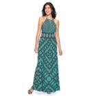 Petite Suite 7 Geometric Keyhole Maxi Dress, Women's, Size: 8 Petite, Turquoise/blue (turq/aqua)