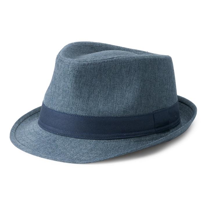 Men's Urban Pipeline&reg; Textured Cross-weave Fedora, Size: S/m, Blue (navy)