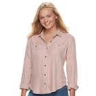 Juniors' Mudd Solid Utility Shirt, Teens, Size: Xl, Light Pink