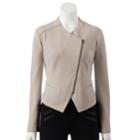 Women's Apt. 9&reg; Textured Knit Motorcycle Jacket, Size: Xl, Med Beige