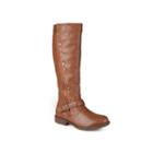 Journee Collection Women's Studded Knee-high Riding Boots, Girl's, Size: 8.5, Med Brown