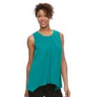Women's Dana Buchman Pleated Mixed-media Tank, Size: Large, Green Oth