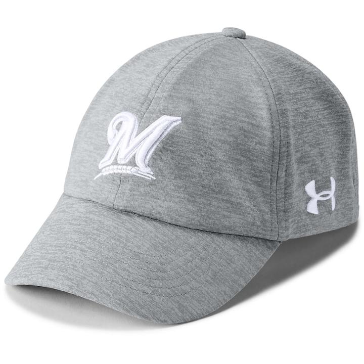 Women's Under Armour Milwaukee Brewers Renegade Twist Cap, Gray