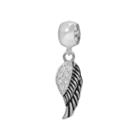 Individuality Beads Sterling Silver Cubic Zirconia Angel Wing Charm, Women's, Grey