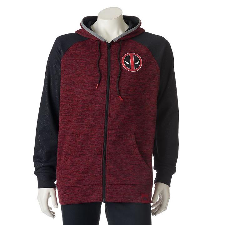 Men's Marvel Hero Elite Deadpool Hoodie, Size: Large, Med Red