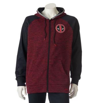 Men's Marvel Hero Elite Deadpool Hoodie, Size: Large, Med Red