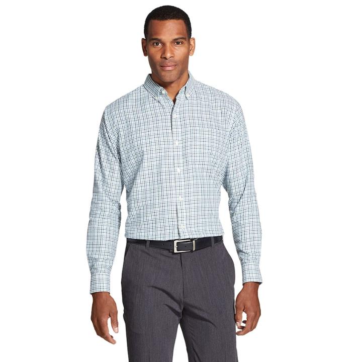 Men's Van Heusen Flex Classic-fit Non-iron Stretch Button-down Shirt, Size: Xxl, Blue (navy)