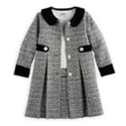 Girls 4-6x Blueberi Boulevard Tweed Coat Set, Size: 5, Black