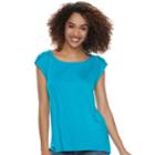 Women's Apt. 9&reg; Lace-up Crewneck Tee, Size: Small, Med Blue