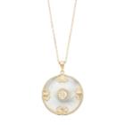14k Gold Mother-of-pearl Good Luck Chinese Symbol Disc Pendant, Women's, Size: 18, White