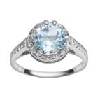 Sterling Silver Sky Blue Topaz And Lab-created White Sapphire Crown Ring, Women's, Size: 5, Light Blue