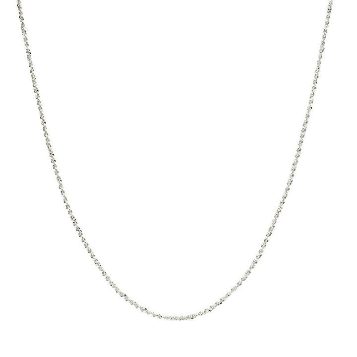 Sterling Silver Sparkle Chain Necklace - 24 In, Women's, Size: 24, Grey