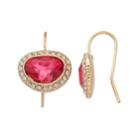 Chaps Oblong Halo Nickel Free Drop Earrings, Women's, Med Red