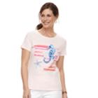 Women's Croft & Barrow&reg; Crewneck Graphic Tee, Size: Xxl, Brt Pink