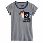 Girls 7-16 Star Wars Princess Leia & R2-d2 Cartoon Graphic Pocket Tee, Size: Xl, Grey