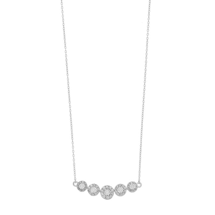 Sterling Silver 1/2 Carat T.w. Diamond Cluster Necklace, Women's, Size: 18, White