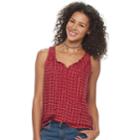 Women's Sonoma Goods For Life&trade; Print Challis Tank, Size: Large, Dark Red