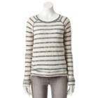 Women's Sonoma Goods For Life&trade; Striped French Terry Sweatshirt, Size: Large, Dark Blue