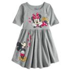 Disney's Mickey & Minnie Mouse Girls 4-10 Graphic Skater Dress By Jumping Beans&reg;, Size: 10, Med Grey