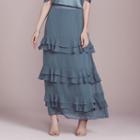 Lc Lauren Conrad Dress Up Shop Collection Tiered Ruffle Maxi Skirt - Women's, Size: Xl, Blue