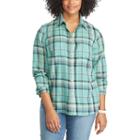 Plus Size Chaps Plaid Twill Shirt, Women's, Size: 3xl, Green Oth