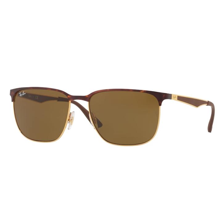 Ray-ban Rb3569 59mm Semi-rimless Square Sunglasses, Women's, Gold