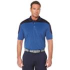 Men's Grand Slam On Course Colorblock Heathered Performance Golf Polo, Size: Xxl, Turquoise/blue (turq/aqua)