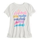 Girls 7-16 & Plus Size Mudd&reg; Ringer Graphic Tee, Size: 20 1/2, White