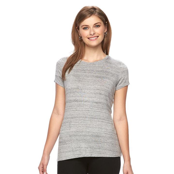 Women's Apt. 9&reg; Essential Crewneck Tee, Size: Xl, Med Grey