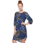Women's Apt. 9&reg; Print Lace Inset Shift Dress, Size: Xs, Dark Blue
