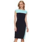 Women's Chaps Colorblock Sheath Dress, Size: Medium, Blue (navy)