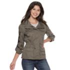 Juniors' American Rag Floral Embroidered Utility Jacket, Teens, Size: Medium, Med Green