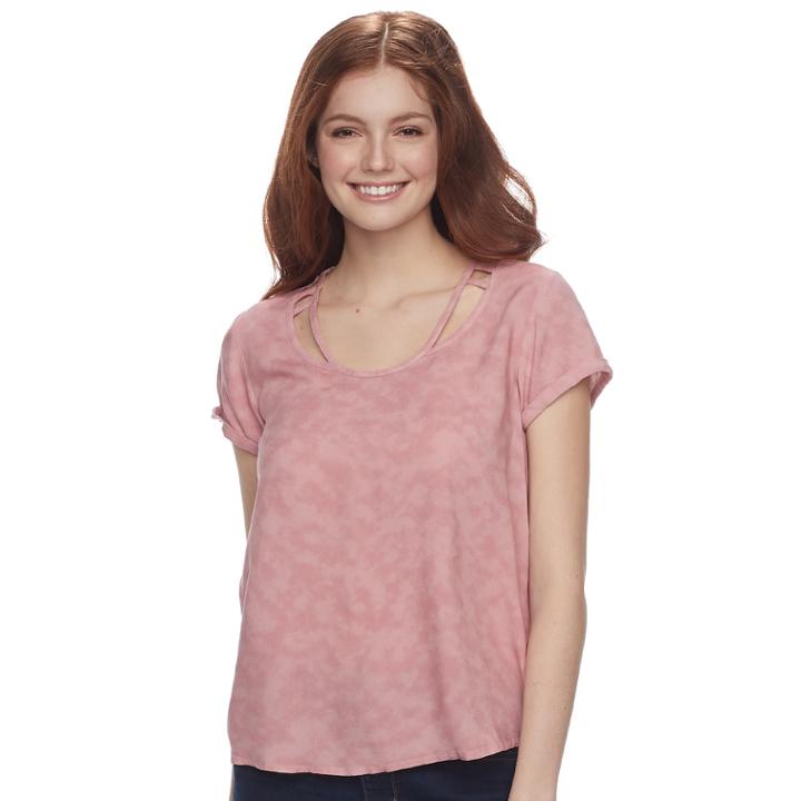 Juniors' So&reg; Cold-clavicle Tee, Teens, Size: Xs, Brt Pink