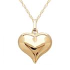 Everlasting Gold 10k Gold Puffed Heart Pendant Necklace, Women's, Size: 18