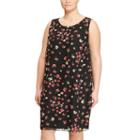 Plus Size Chaps Floral Shift Dress, Women's, Size: 20 W, Black