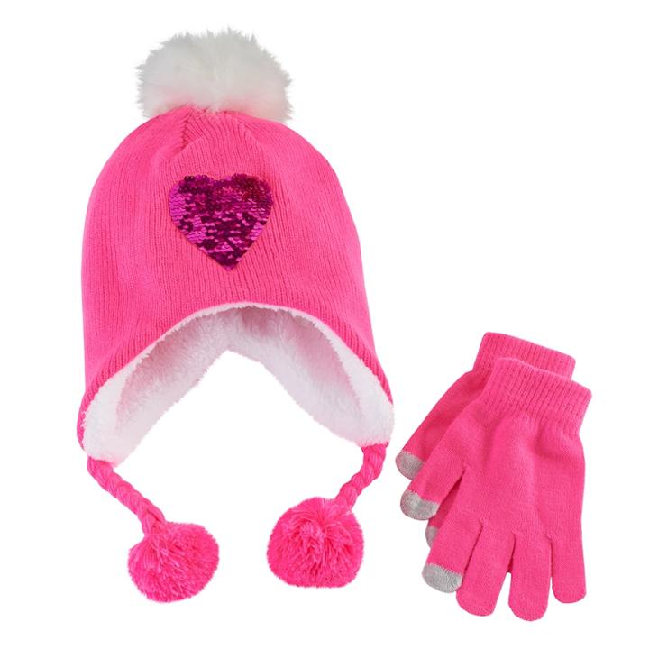 Girls 4-16 Heidi Beanie & Gloves Set, Multicolor