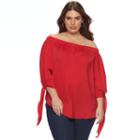 Plus Size Apt. 9&reg; Off-the-shoulder Satin Top, Women's, Size: 1xl, Red