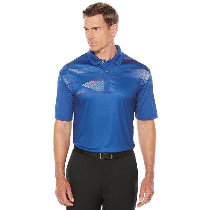 Men's Grand Slam Regular-fit Hexagon Airflow Stretch Performance Golf Polo, Size: Xl, Beige Over