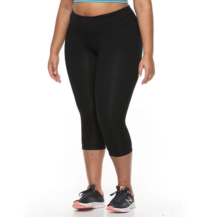 Plus Size Tek Gear&reg; Basic Capri Leggings, Women's, Size: 3xl, Black
