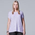 Plus Size Simply Vera Vera Wang Textured Tonal Tee, Women's, Size: 3xl, Brt Purple