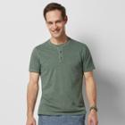 Men's Sonoma Goods For Life&trade; Classic-fit Slubbed Henley, Size: Small, Dark Green